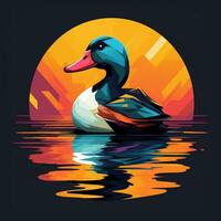 Illustration of a cute duck vector ilustration Ai Generated photo