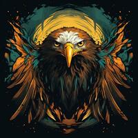 Beautiful eagle Vector illustration. for t shirt design Ai Generated photo