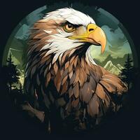 Beautiful eagle Vector illustration. for t shirt design Ai Generated photo