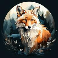 Vector type illustration of a fox Ai Generated photo