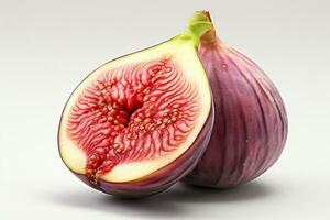 Fresh figs isolated on white background. Clipping path included. Ai Generated photo