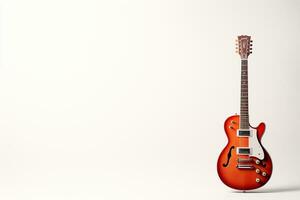 Electric guitar on a white background. 3d rendering. Front view. Ai Generated photo