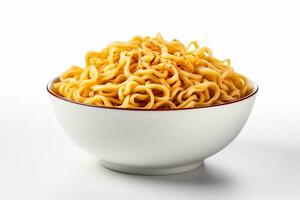 Instant noodles isolated on white background, clipping path included. Ai Generated photo