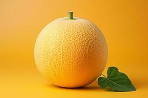 Melon isolated on white background. Clipping path included for easy extraction. Ai Generated photo