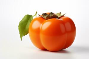 Ripe persimmon isolated on white background with clipping path. Ai Generated photo
