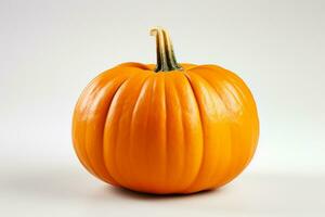 Pumpkin isolated on white background with clipping path. Top view. Ai Generated photo