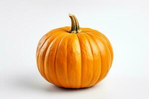 Pumpkin isolated on white background with clipping path. Top view. Ai Generated photo