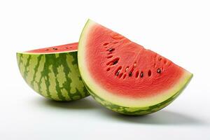 Watermelon isolated on white background with clipping path. Fresh fruit Ai Generated photo