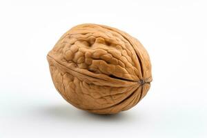 Walnuts on a white background. Close-up. Isolated. Ai Generated photo