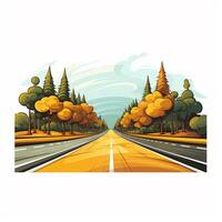 Road in the mountains. Vector illustration of a road through the mountains. Ai Generated photo