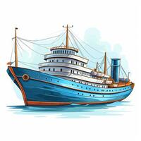 Sailing ship isolated on white background. Vector illustration. Eps10 Ai Generated photo