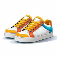 Sneakers isolated on white background. Vector illustration in cartoon style. Ai Generated photo