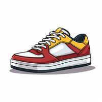 Sneakers isolated on white background. Vector illustration in cartoon style. Ai Generated photo