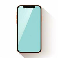 Realistic smartphone with blank screen isolated on white background. Vector illustration. Ai Generated photo