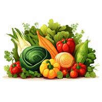 vegetales en un blanco antecedentes. vector ilustración para tu diseño ai generado foto