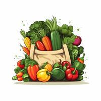 vegetales en un blanco antecedentes. vector ilustración para tu diseño ai generado foto