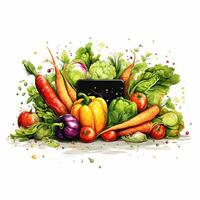 Vegetables on a white background. Vector illustration for your design Ai Generated photo