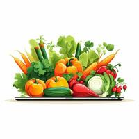 Vegetables on a white background. Vector illustration for your design Ai Generated photo