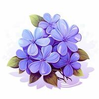 Blue hydrangea flowers on a white background. Vector illustration. Ai Generated photo