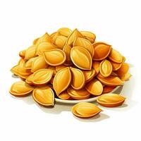 Pumpkin seeds isolated on white background. Realistic vector illustration. Ai Generated photo