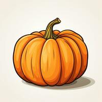 Pumpkin on a light background. Vector illustration in sketch style. Ai Generated photo