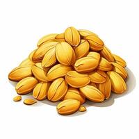 Pumpkin seeds isolated on white background. Realistic vector illustration. Ai Generated photo