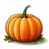 Pumpkin on a light background. Vector illustration in sketch style. Ai Generated photo