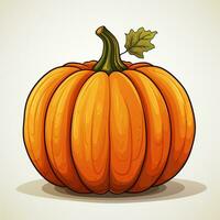 Pumpkin on a light background. Vector illustration in sketch style. Ai Generated photo