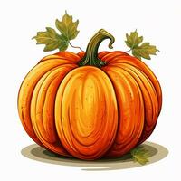 Pumpkin on a light background. Vector illustration in sketch style. Ai Generated photo