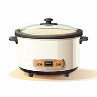 Vector illustration of a modern electric multi cooker on a white background. Ai Generated photo