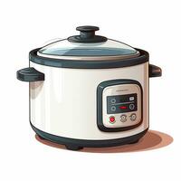 Vector illustration of a modern electric multi cooker on a white background. Ai Generated photo