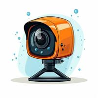 Modern CCTV camera illustration of web camera vector icon for web design Ai Generated photo