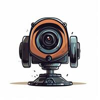 Modern CCTV camera illustration of web camera vector icon for web design Ai Generated photo