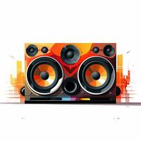 Audio speaker isolated on white background. Vector illustration. Eps 10. Ai Generated photo