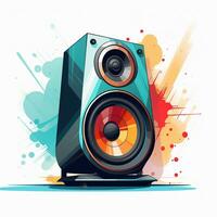 Audio speaker isolated on white background. Vector illustration. Eps 10. Ai Generated photo