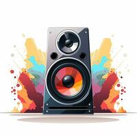 Audio speaker isolated on white background. Vector illustration. Eps 10. Ai Generated photo