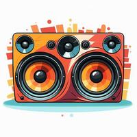 Audio speaker isolated on white background. Vector illustration. Eps 10. Ai Generated photo