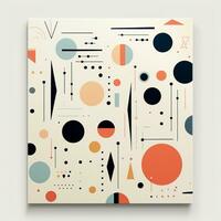 Abstract geometric pattern with circles, lines and dots. Vector illustration. Ai Generated photo