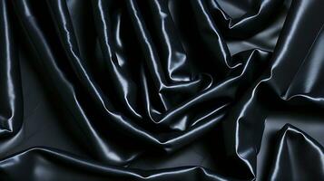 Black luxury fabric background with copy space 3d illustration. AI-Generated photo