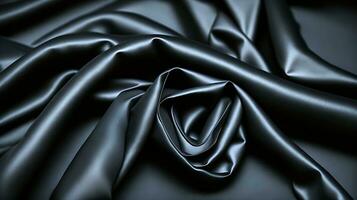 Black luxury fabric background with copy space 3d illustration. AI-Generated photo