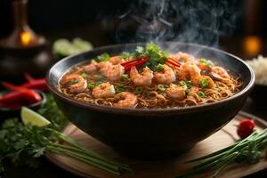 Tempting generative AI spicy noodles photo