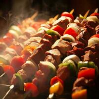 Tempting Shish Kebab by Generative AI photo