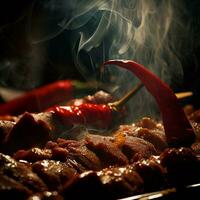 Tempting Shish Kebab by Generative AI photo