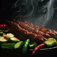 Tempting Shish Kebab by Generative AI photo