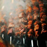 Tempting Shish Kebab by Generative AI photo