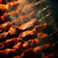 Gourmet Shish Kebab Crafted with Generative AI photo