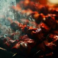 Gourmet Shish Kebab Crafted with Generative AI photo