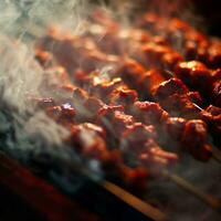 Gourmet Shish Kebab Crafted with Generative AI photo