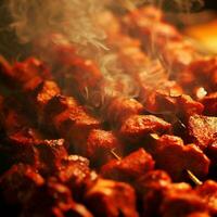 Gourmet Shish Kebab Crafted with Generative AI photo