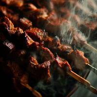 Gourmet Shish Kebab Crafted with Generative AI photo